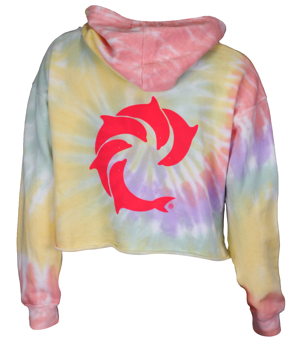 Solid Tie Dye Ladies Crop P O Hooded Sweatshirt Wave Riding Vehicles