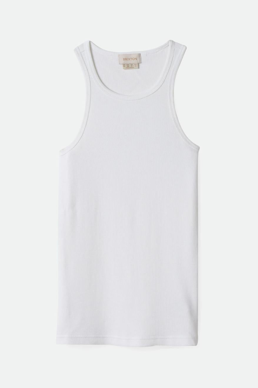 White Surplus Rib Scoop Neck Tank