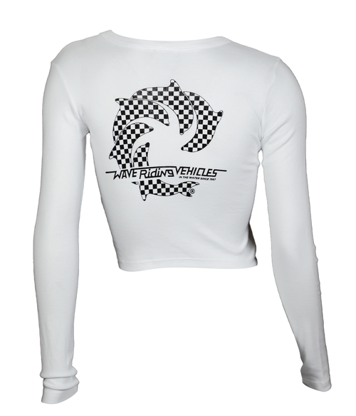 Checker Ladies Crop L/S T-Shirt