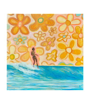 'Hang 5 Floral' Art Print - Wave Riding Vehicles