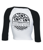 VB Wall Ladies Crop Raglan T-Shirt - Wave Riding Vehicles