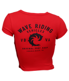 VB Surf Shop Ladies Crop S/S T-Shirt - Wave Riding Vehicles