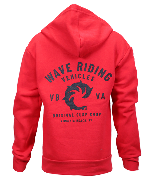 VB Surf Shop Youth Zip Hooded Sweatshirt - Wave Riding Vehicles