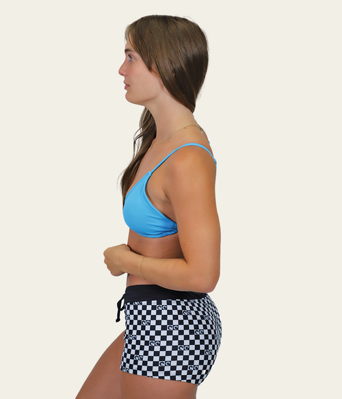 Ladies Checker Swim Short - Wave Riding Vehicles