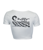 Checker Wave Ladies Crop S/S T-Shirt - Wave Riding Vehicles