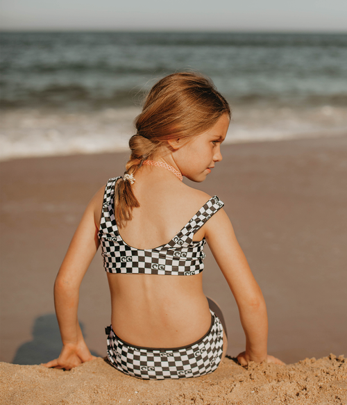 Girls Checker Reversible Bikini Set - Wave Riding Vehicles