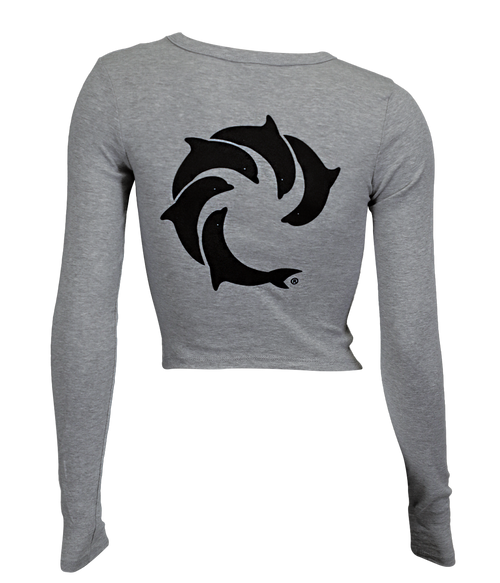 Solid Ladies Crop L/S T-Shirt - Wave Riding Vehicles