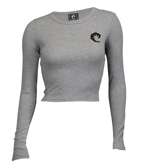 Solid Ladies Crop L/S T-Shirt - Wave Riding Vehicles