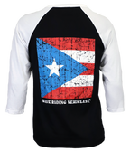 PR Square Flag L/S Raglan T-Shirt - Wave Riding Vehicles