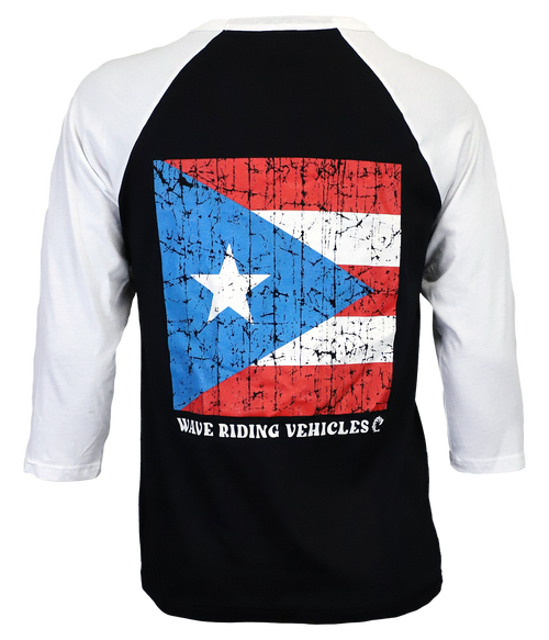 PR Square Flag L/S Raglan T-Shirt - Wave Riding Vehicles